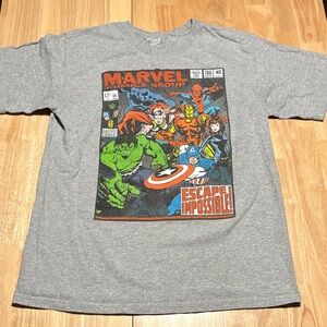 Marvel Gray Superhero Comic Tee